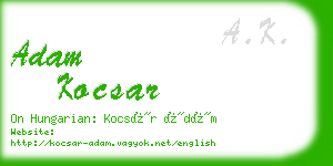 adam kocsar business card